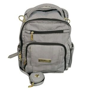 JuJuBe Be Right Back Chevron Patterned Backpack Diaper Bag- Queen